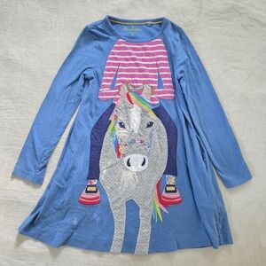Mini Boden | Shirts & Tops | Mini Boden Blue Rainbow Floral Riding Horse  Dress Kids 7 8 | Poshmark